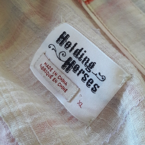 Holding Horses Pink Plaid Flannel Sheer Flowy Top - Picture 4 of 8